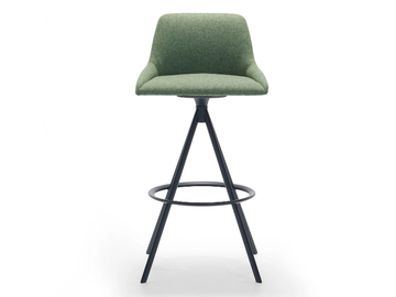 ALYA BQ1590 / BQ1591 - Swivel high fabric stool with back by Andreu World - view 2